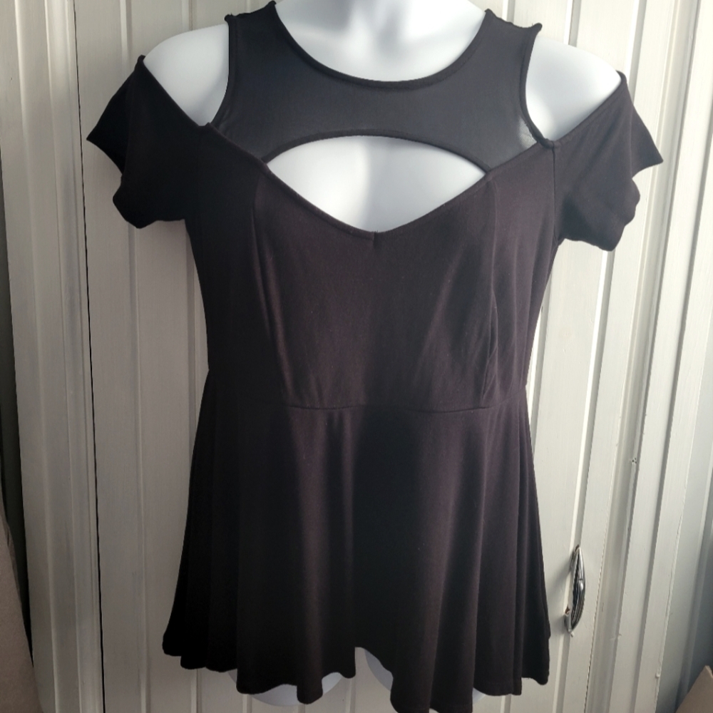 Torrid Cold Cold Shoulder Mesh Top